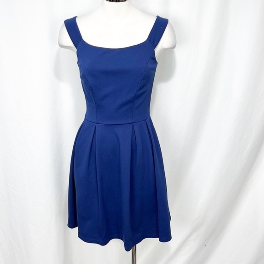 LULU'S navy Blue Fit & Flare Mini Skater Dress XS